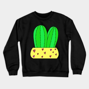 Cute Cactus Design #6: 2 Cacti In Love Crewneck Sweatshirt